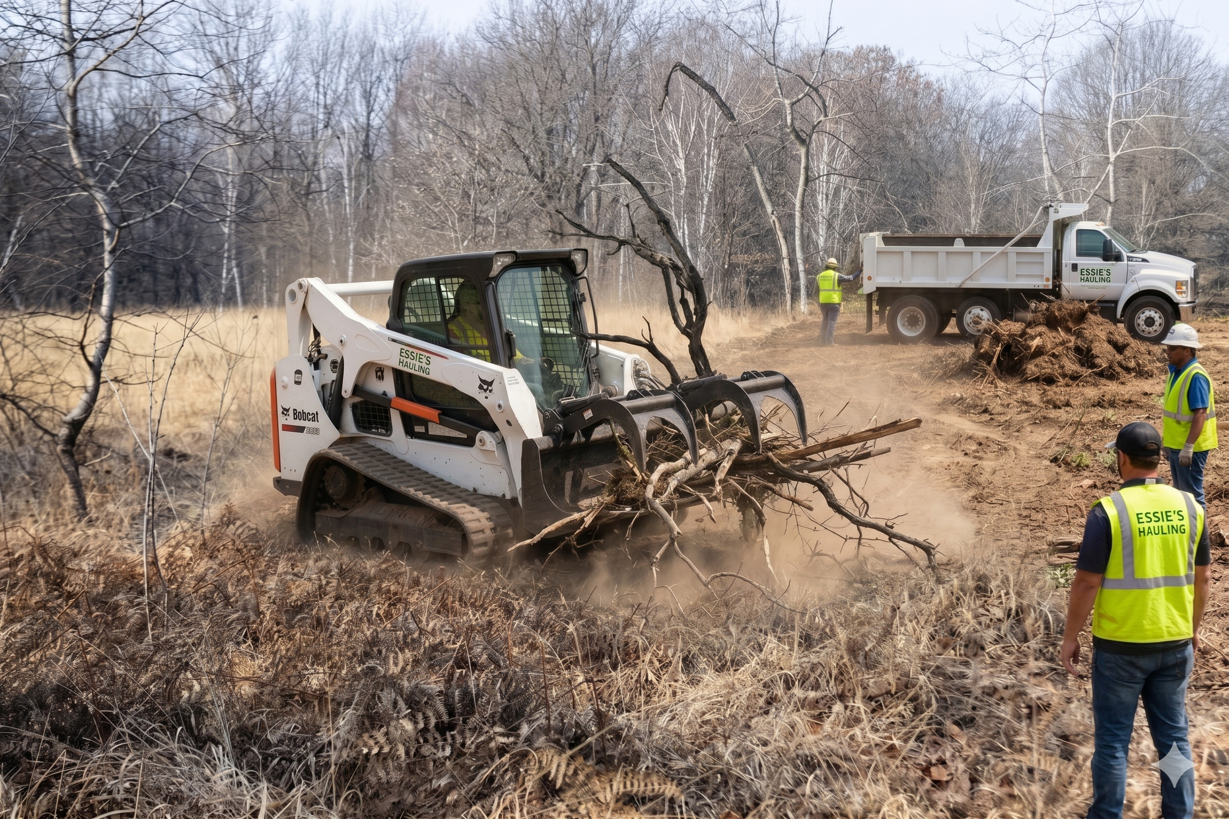 Clearing and leveling in progress